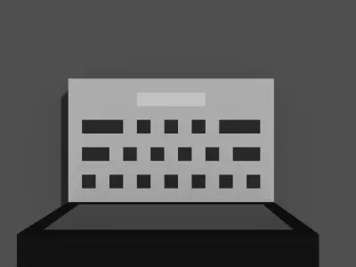 Voxel laptop PC turned off Low-poly 3D model