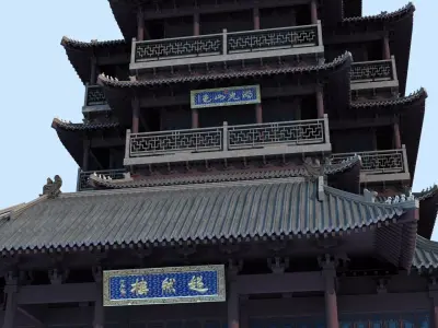 Chaoran Tower Jinan Chinese Ancient Architecture Pagoda  3D model
