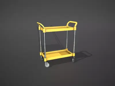 Yellow Service Cart Low-poly 3D model