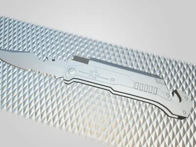 Combat Knife Low-poly 3D model 4