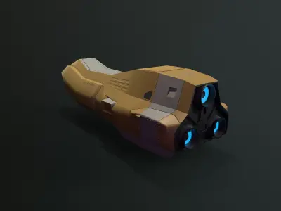 H11-Explorer gun with lights Low-poly 3D model