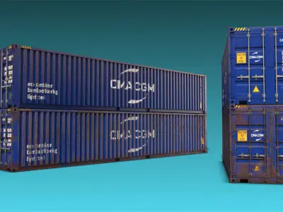 Shipping Container 08 Low-poly 3D model