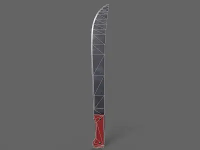 PBR Machete V3b Low-poly 3D model