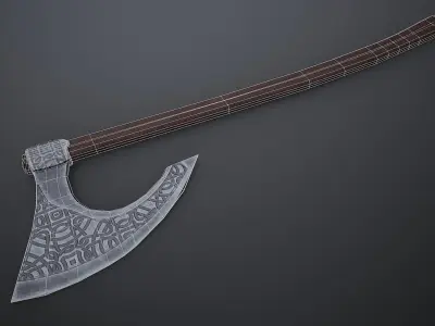 Ornamental Viking Axe Low-poly 3D model