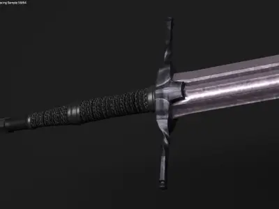 Geralts steel sword Low-poly 3D model