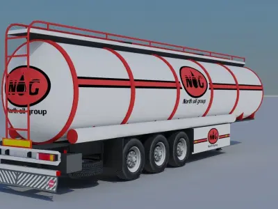 Trailer-fuel tank Low-poly 3D model