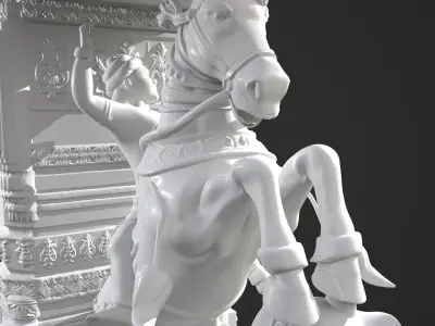 Traditional Scene Decorative Pillar High Poly Model 3D print model