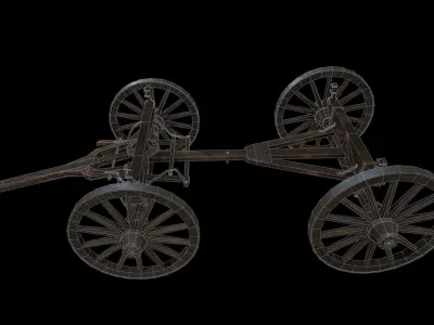 Western wagon Low-poly 3D model get