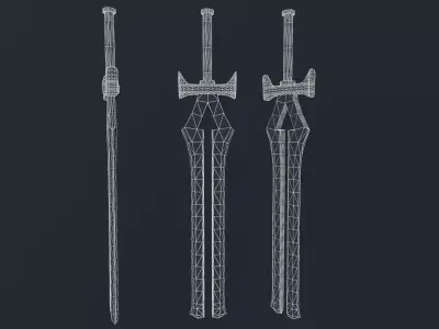 Low Poly Fantasy Sword 2 Low-poly 3D model
