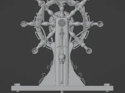 Ship Wheel 3D model by thariduk