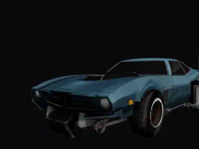 Stylized Muscle Car  Low Poly Game Ready Vehicle Low-poly 3D model