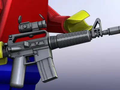 M4A1 WITH AIMPOINT SIGHT ASSULT RIFLE OLDSCOOL FOR MINIFIGUES 3D print model