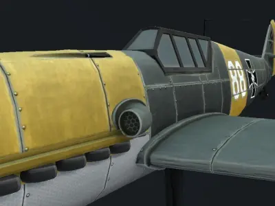 Messerschmitt Bf 109 Hand-Painted Low-poly 3D model