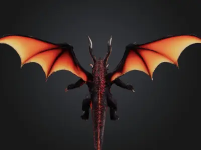 Epic Fire High Quality Dragon 3D Model for Games and Animation 3D model
