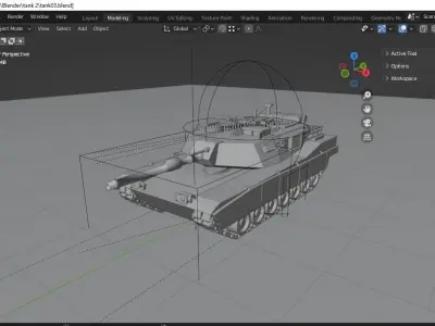 tank rigged animated 3D model