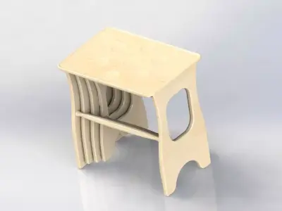 wooden coffee table 3d data 3D model