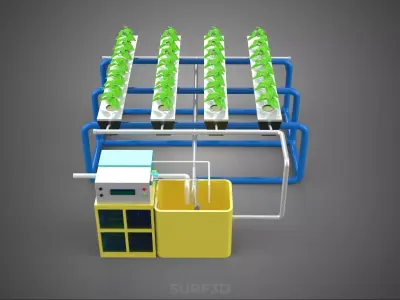 AUTO CONTROL MONITORING NUTRIENT PH NUTRITION HYDROPONIC PLANT 3D model