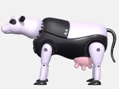 Plastic robot cow  Low-poly 3D model