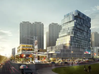 3Dmax fashion city commercial square building 126 3D model