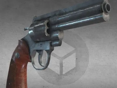 Colt-Python Revolver FBX-2048px Low-poly 3D model
