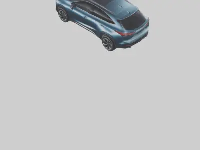 Hybrid Crossover SUV model Low-poly 3D model