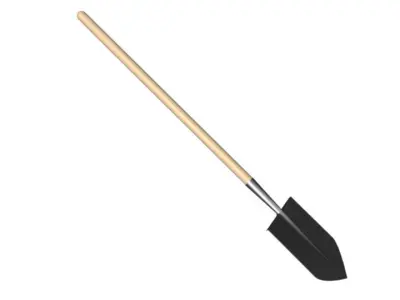 Shovel Low-poly 3D model 3