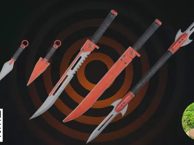Cyberpunk Tactical Blade  Spear Collection 3D model