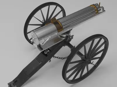 Gatling Gun 3D model get