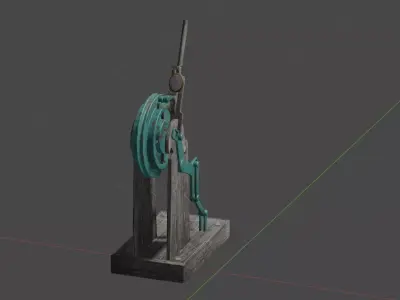 Steering statue with rope 3D model