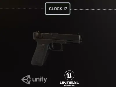 Gun Glock 17 Low-poly 3D model
