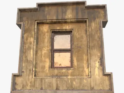 Cement Window 0002 Low-poly 3D model