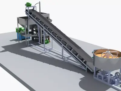  Industrial Equipment 22 - Hydraulic Brick Making Machine  3D model