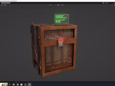 Rust Hacked Crate Box - Inspired Low-poly 3D model