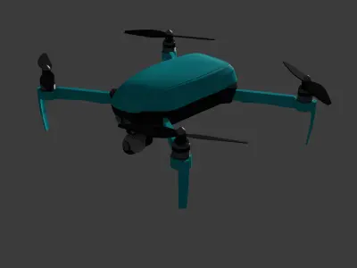 Realistic Foldable Drone  Low and High Poly 3D Model 3D model