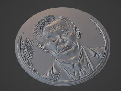 Alan Turing Medallion 3D print model