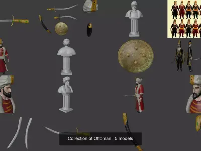 Collection of Ottoman 3D Model Pack