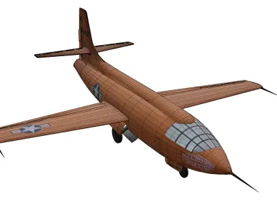 Bell X-1 Aircraft Low-poly 3D model