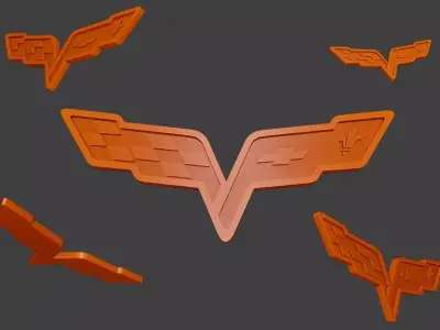 chevrolet corvette logo 3D model