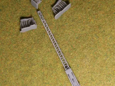 Openwork electric pole with two 180 degree lamps 1-87 resin 3D print model
