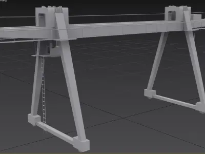 Bridge Type Crane Free low-poly 3D model