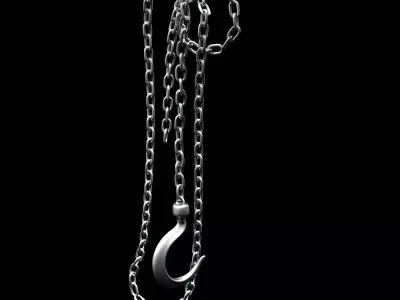 Industrial Hook with Chains 3D model