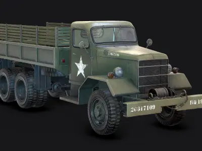 Army Truck Low Poly  Low-poly 3D model