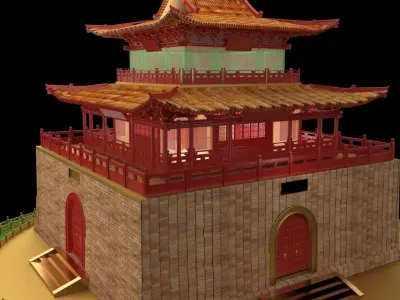 Chinese ancient house 3D model 4