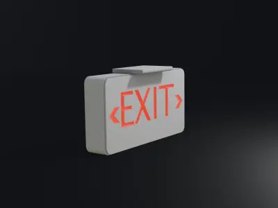 Exit sign Board Low-poly 3D model