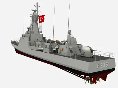 TURKISH FAST ATTACK CRAFT TCG ZIPKIN 3D model