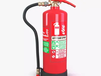 Foam fire extinguisher Low-poly 3D model