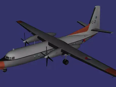 Fokker F27 Free low-poly 3D model