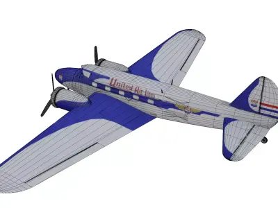 Airliner Boeing 247 Low-poly 3D model