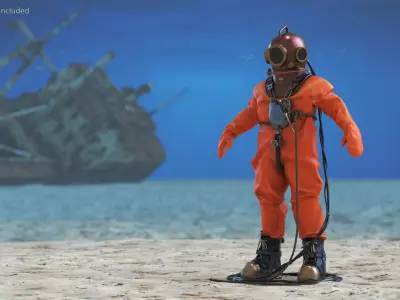  Empty Copper Diving Suit 
