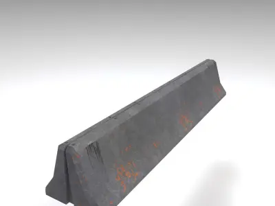 Concrete Barrier Free low-poly 3D model